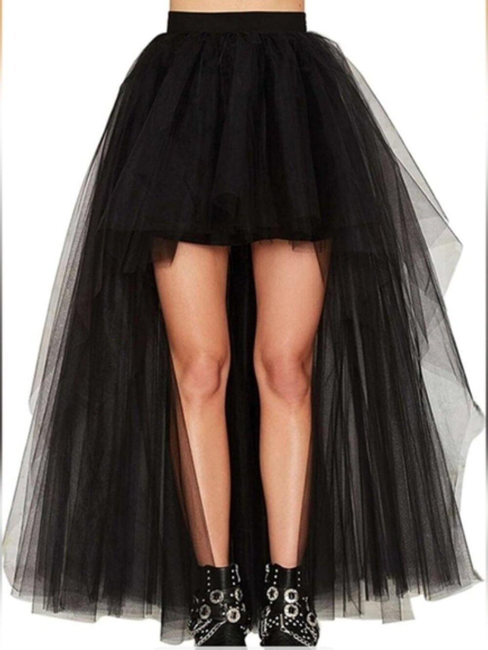 Women's Hi-Lo Long Tutu Tulle Bustle Skirt Elastic Waist Festival Party One Size